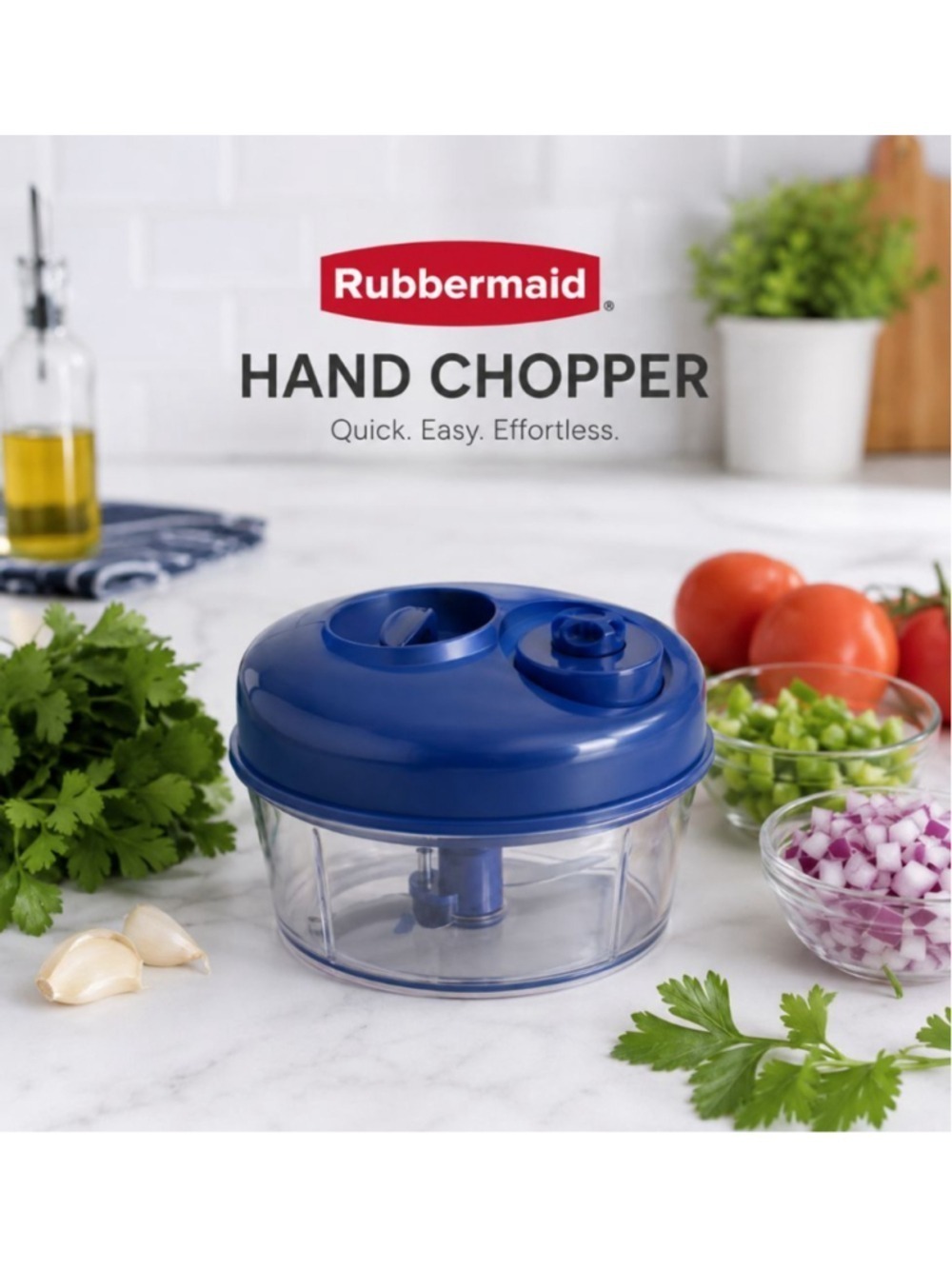 Rubbermaid Hand Chopper Manual Food Chopper Vegetable Onion Garlic Chopper New